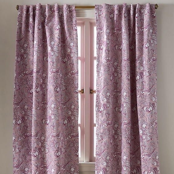 Anthropologie Jacquard Bird Curtain Set